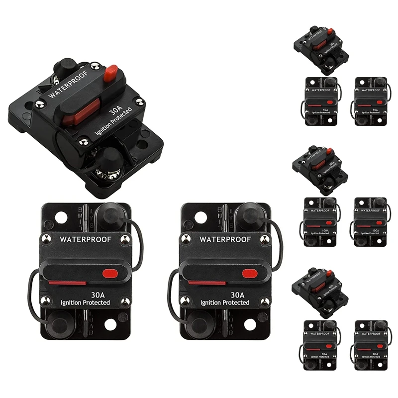 

3 PCS Car Stereo Audio Circuit Breaker Fuse DC12-48V Manual Reset Button Switch Fuse