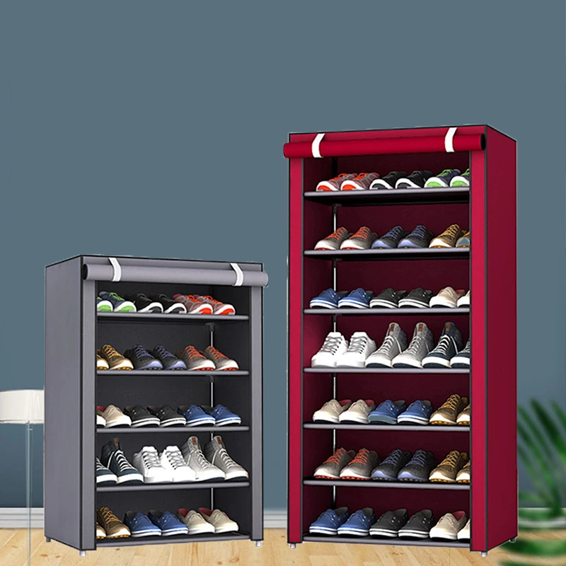 

Multi-layer Simple Shoe Rack DIY Assembled Space-saving Shoe Organizer Shelf Home Dorm Storage Closet Dustproof Shoes Cabinet
