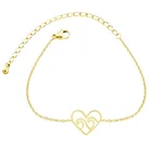 Любовь Сердце золотой браслет Модные женские ювелирные изделия подарок браслет цепочка полое сердце LKBZ003