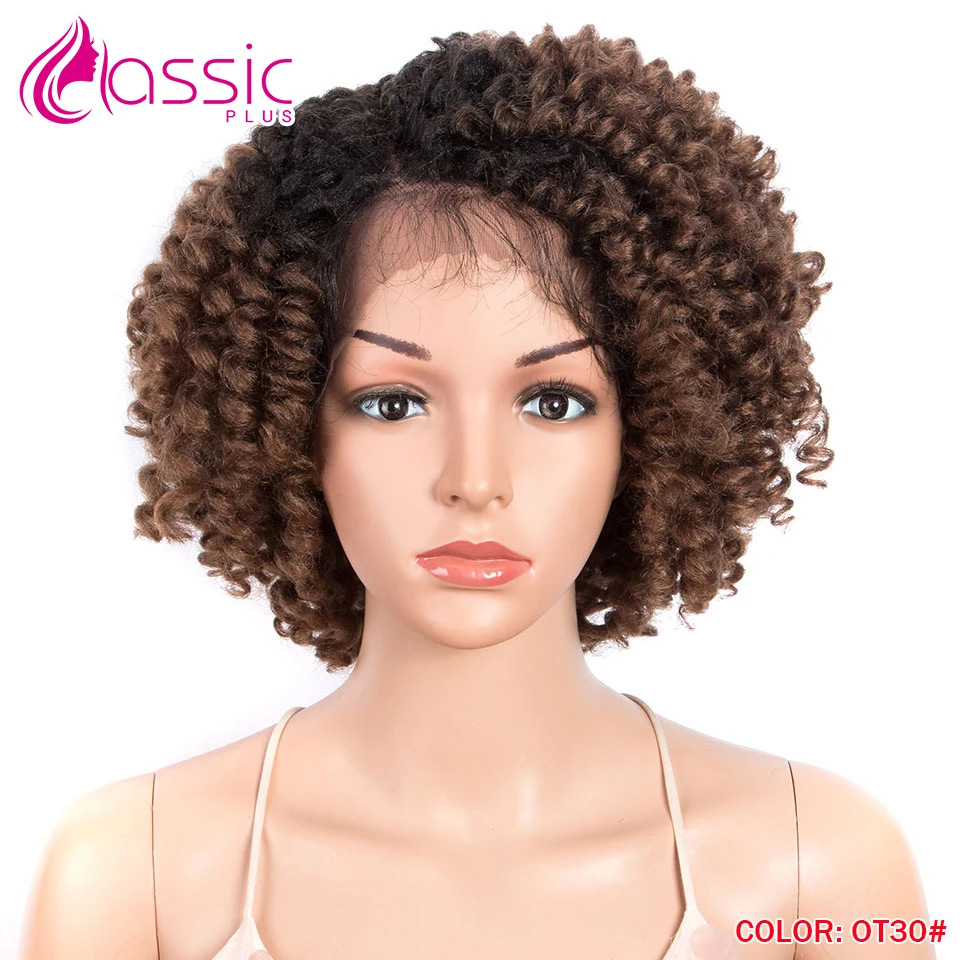 

Bob Lace Front Wigs For Black Women Afro Kinky Curly 12Inch Synthetic Wig Baby Hair Heat Resistant Classic Plus Cosplay Hair Wig