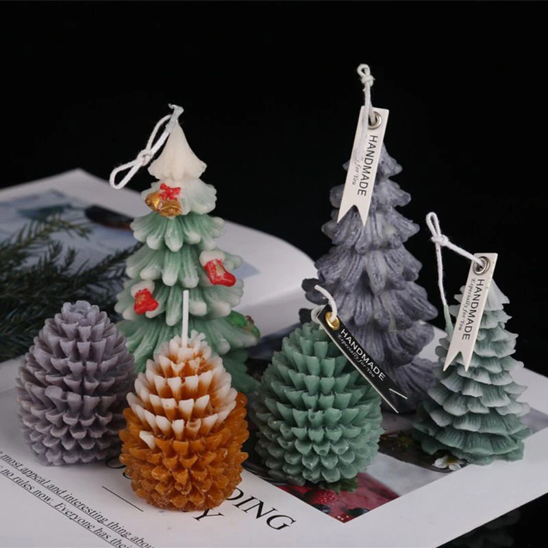 DIY рождественские силиконовые формы для свечей PineCone изготовления из пчелиного