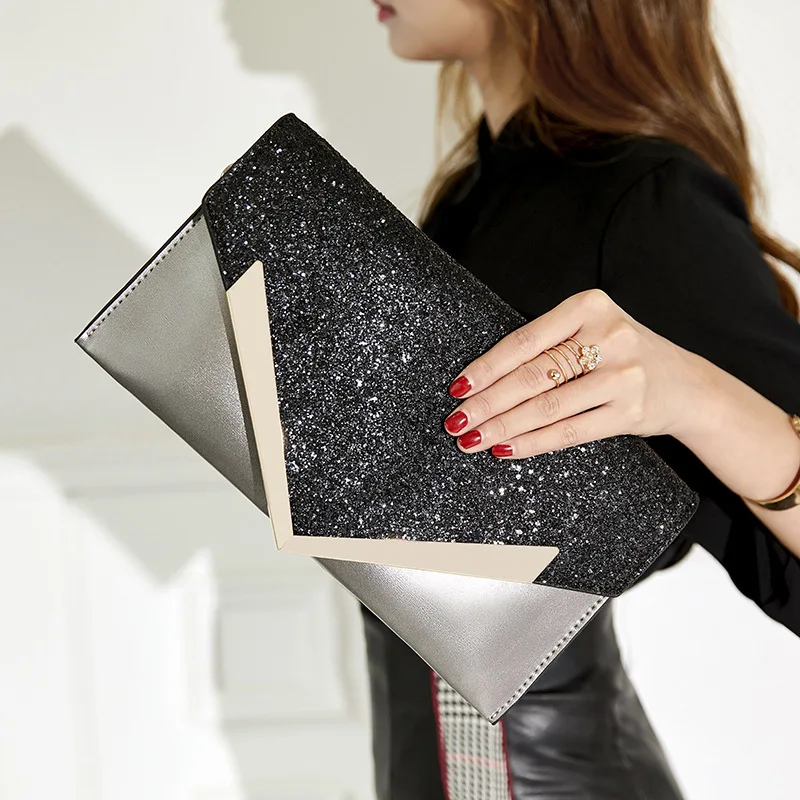 

Brand Women Evening Bag 2019 Party Banquet Glitter Bag For Women Girls Wedding Clutches Handbag Chain Shoulder Bag Bolsas Mujer