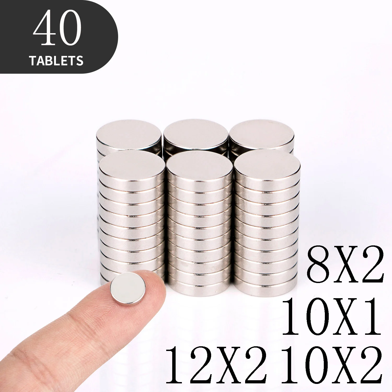 

10 16 40PCS/Lot 8x2 10x1 10x2 12x2mm Magnet Hot Round Magnet Strong magnets Rare Earth Neodymium Magnet