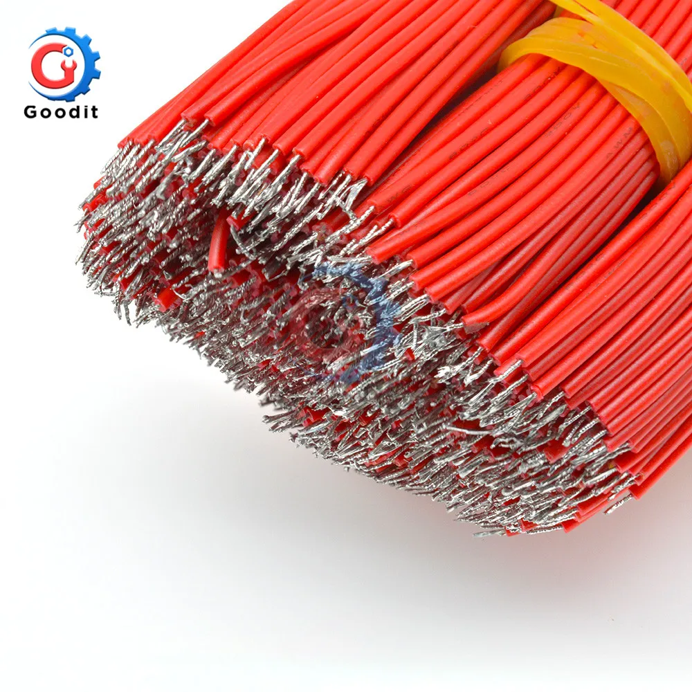 100 шт./компл. 24AWG гальванически лужёные макетная плата припоя кабель 24AWG 8 см Fly джемпер Оловянная проволока проводящие провода 1007-24AWG разъем провода - Цвет: Red