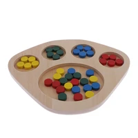 montessori educational toy wooden tray 4 colors kinds puzzle toys