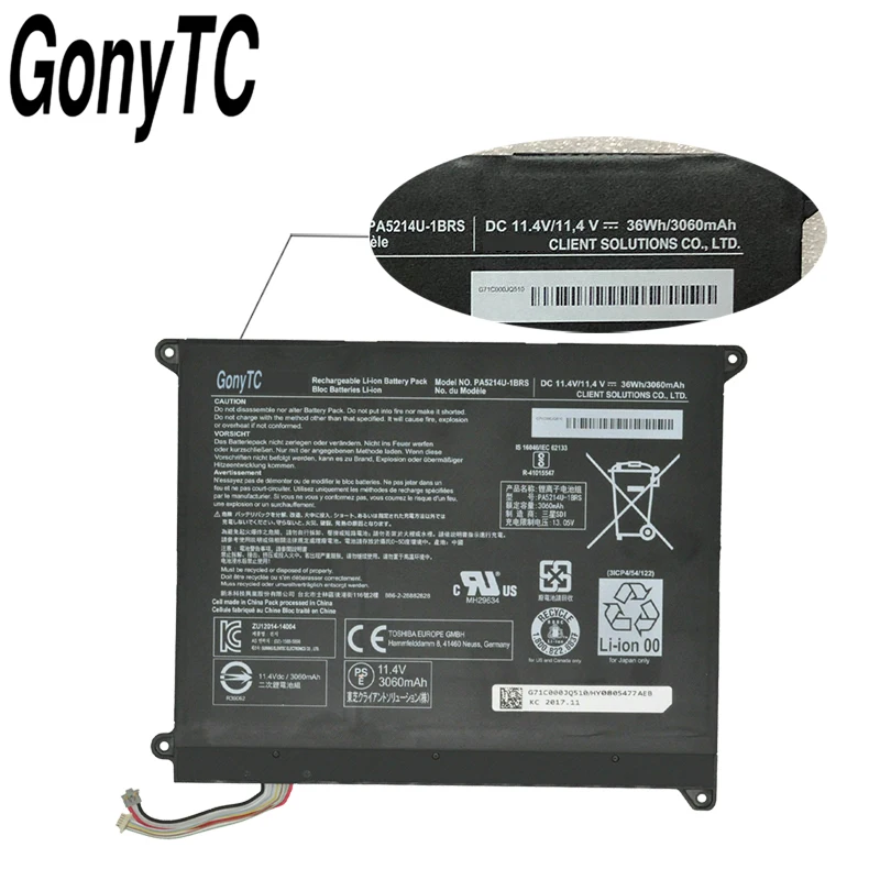 Фото PA5214U-1BRS PA5214U Аккумулятор для ноутбука Toshiba Portege Z20T-B Z20T-C 11,4 В 36 Втч WT20-B №3