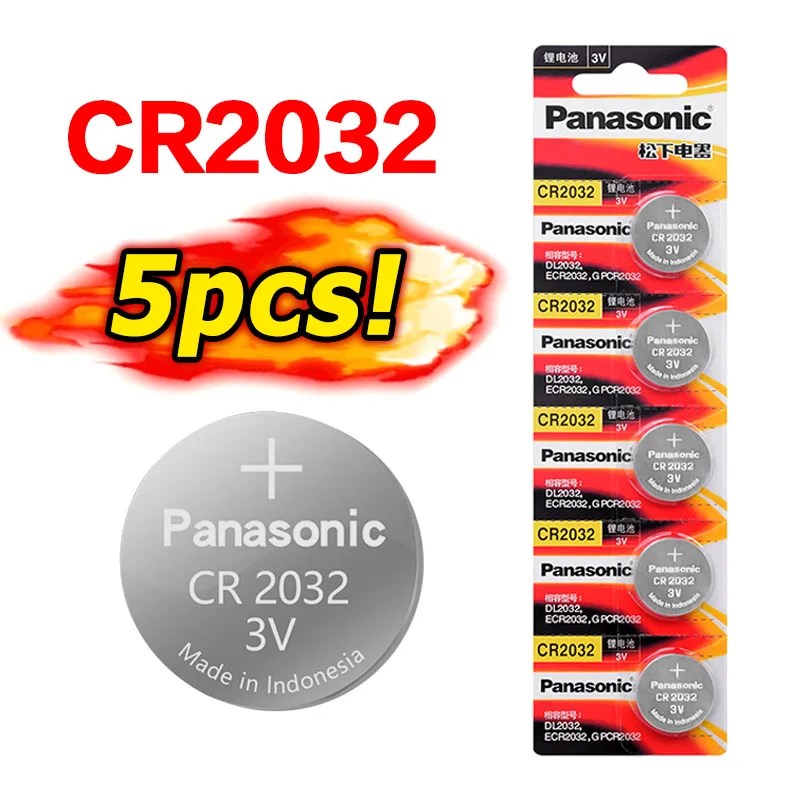 5 шт. оригинальный совершенно новый аккумулятор для PANASONIC cr2032 3 в Кнопочная