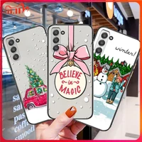 winter merry christmas phone cover hull for samsung galaxy s6 s7 s8 s9 s10e s20 s21 s5 s30 plus s20 fe 5g lite ultra edge