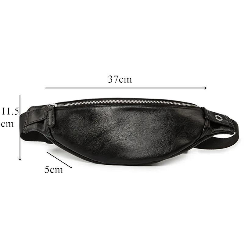 

High Quality Leather Waist Bag Men Fanny Pack Casual Adjustable Belt Bag Male Heuptas Bum Banana Bag Banana Sa