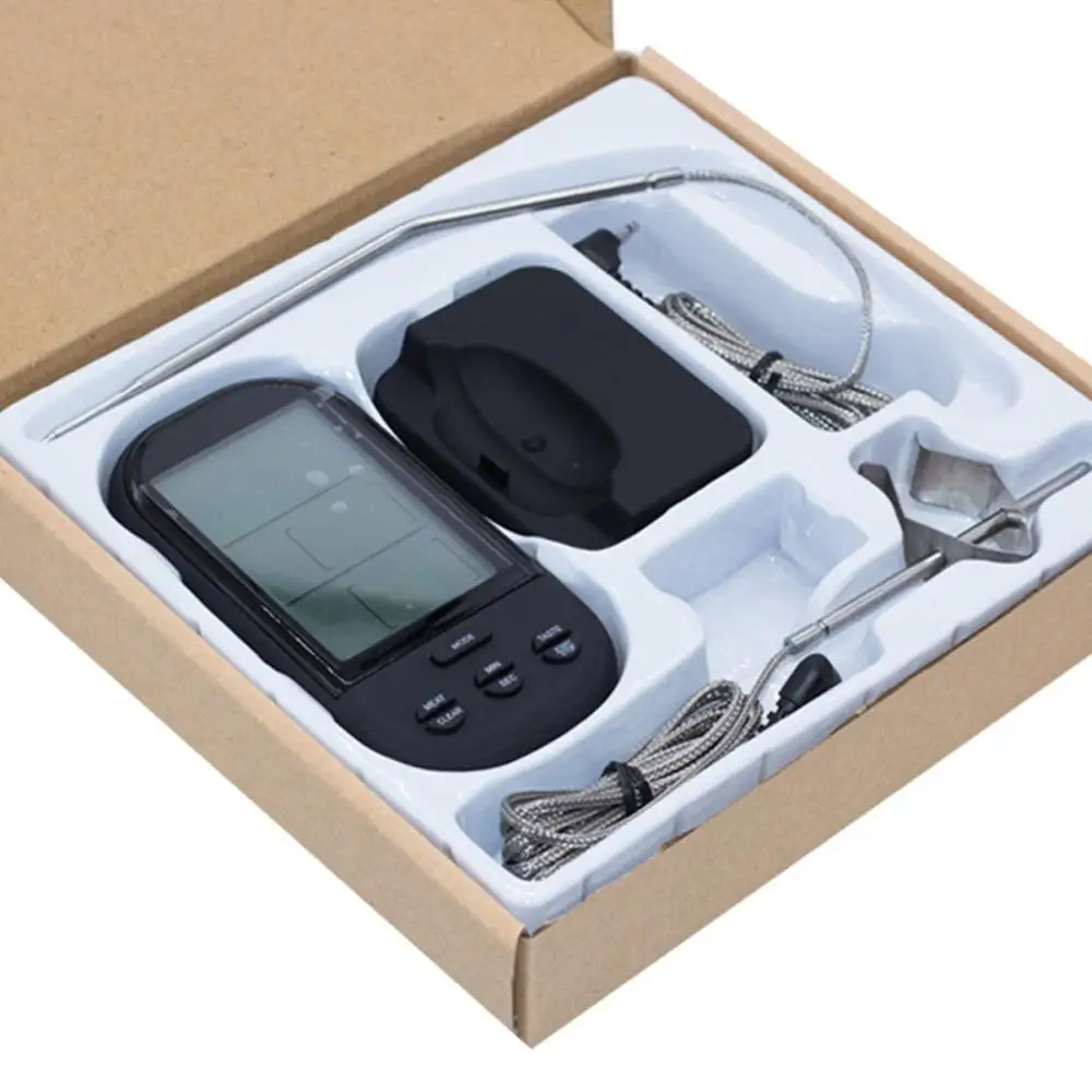 Wireless Barbecue Thermometer Long Range Digital Smoker Meat Thermometer With Dual Probe for BBQ, Oven, Smoker, Grill