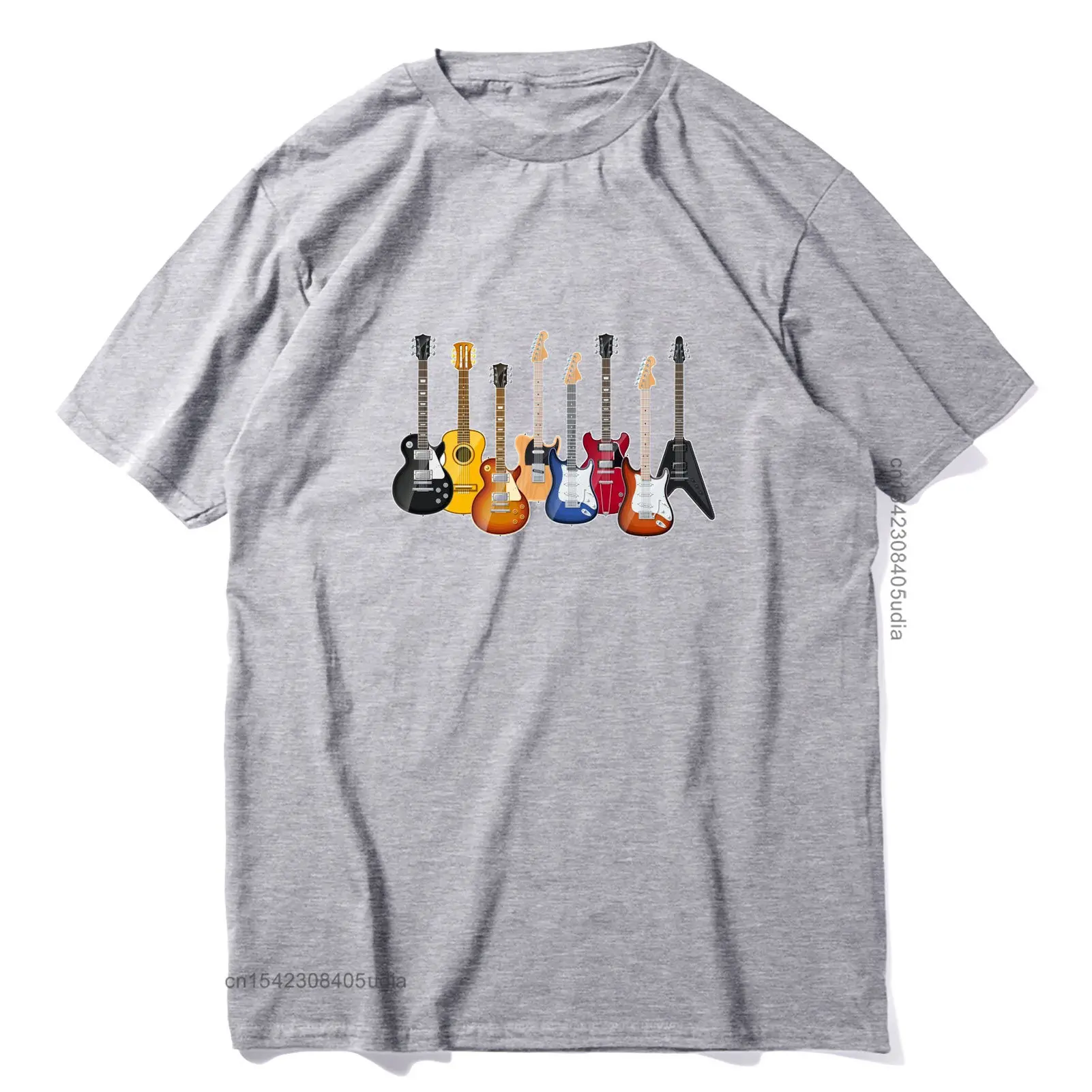 New T Shirt For Men Cool Guitars Printing Harajuku Tee Birthday Top T-Shirts Tops Tees For Men Faddish Camisa T Shirts