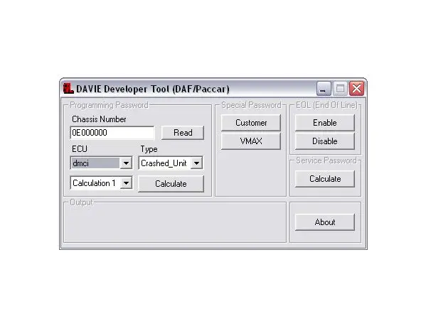 DAVIE инструмент разработчика V0.3.1 для daf и PACCAR