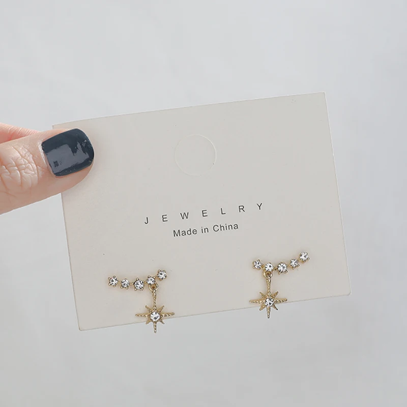 

S925 Silver Needle Xinghui Circulation Lucky Eight-Pointed Star Earrings Commuter Simple Wild Earrings Ear Clips Female Trend