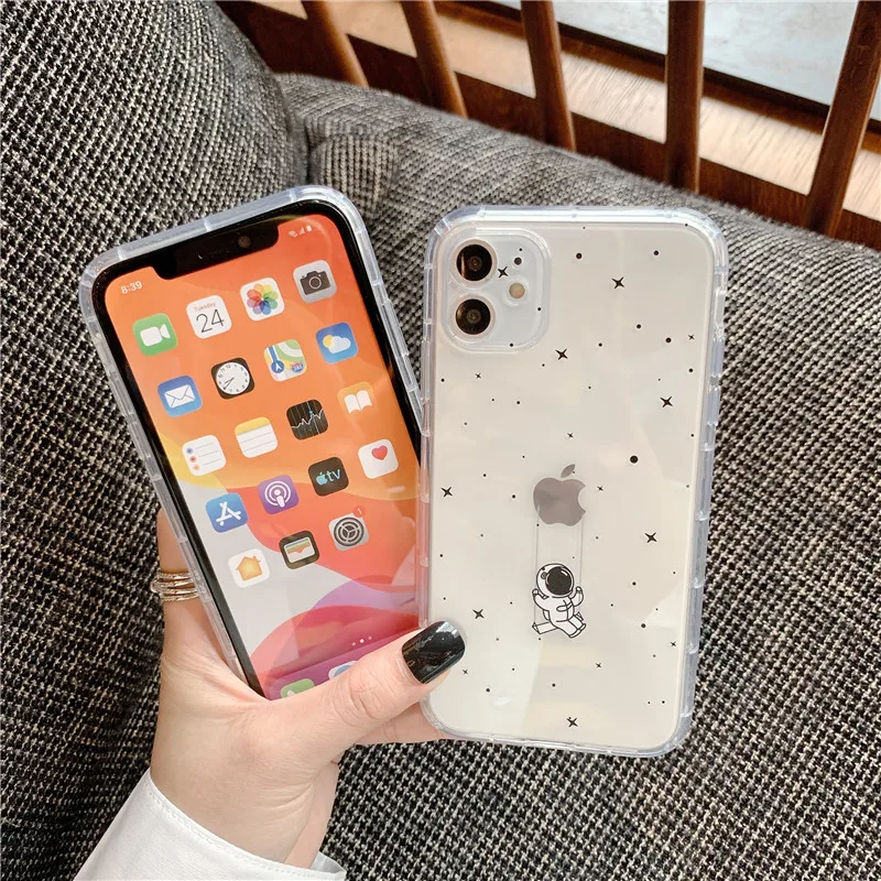 

Cartoon Creative Astronaut Is Suitable for IPhone11 Mobile Phone Shell X/xs/xr Apple 8plus Soft Shell 11pro Protective Cover