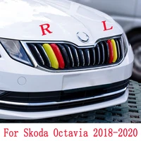 for skoda octavia 2018 2019 2020 abs front grille trim in 3 colors car styling exterior accessories color decorative strip
