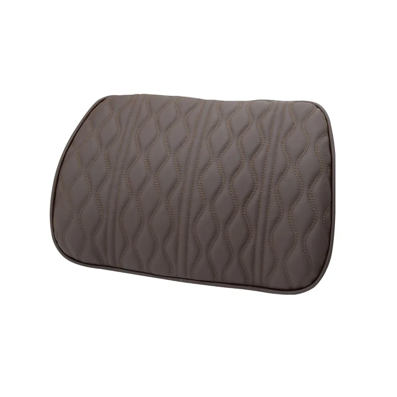 

Memory Foam Car Headrest Pillow Leather Embroidered Seat Supports Sets Back Cushion Adjustment Auto Neck Rest Lumbar Pillows