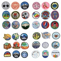 variety of round landscape character animal cartoon embroidery patch diy decorative clothing accessories for children