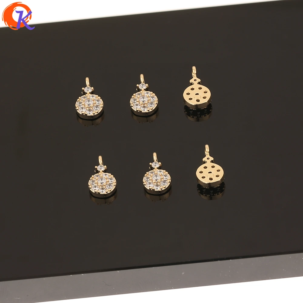 

Cordial Design 100Pcs 6*11MM Jewelry Accessories/Earrings Connectors/Round Shape/DIY Making/CZ Charms/Hand Made/Earring Findings