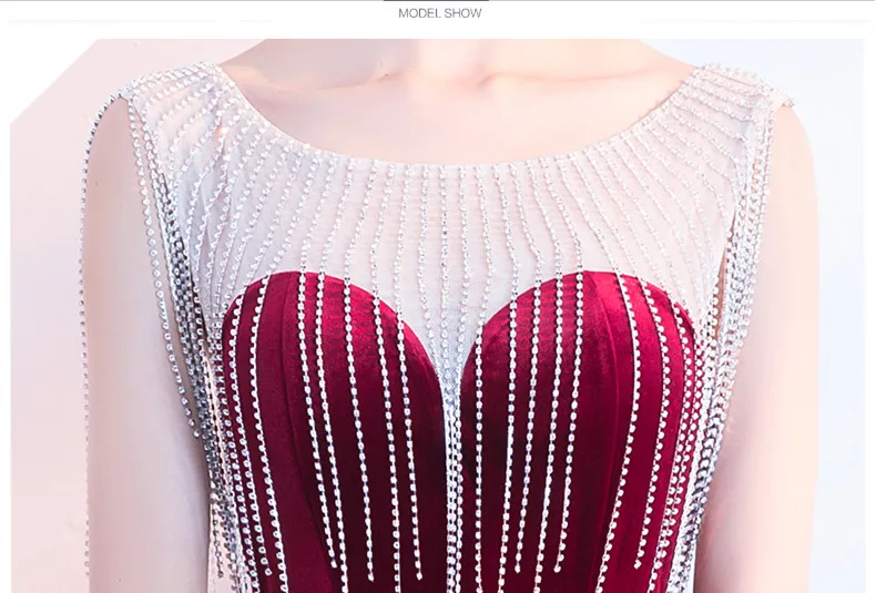 Robe De Soiree бордовое бархатное элегантное вечернее платье русалки vestido de festa