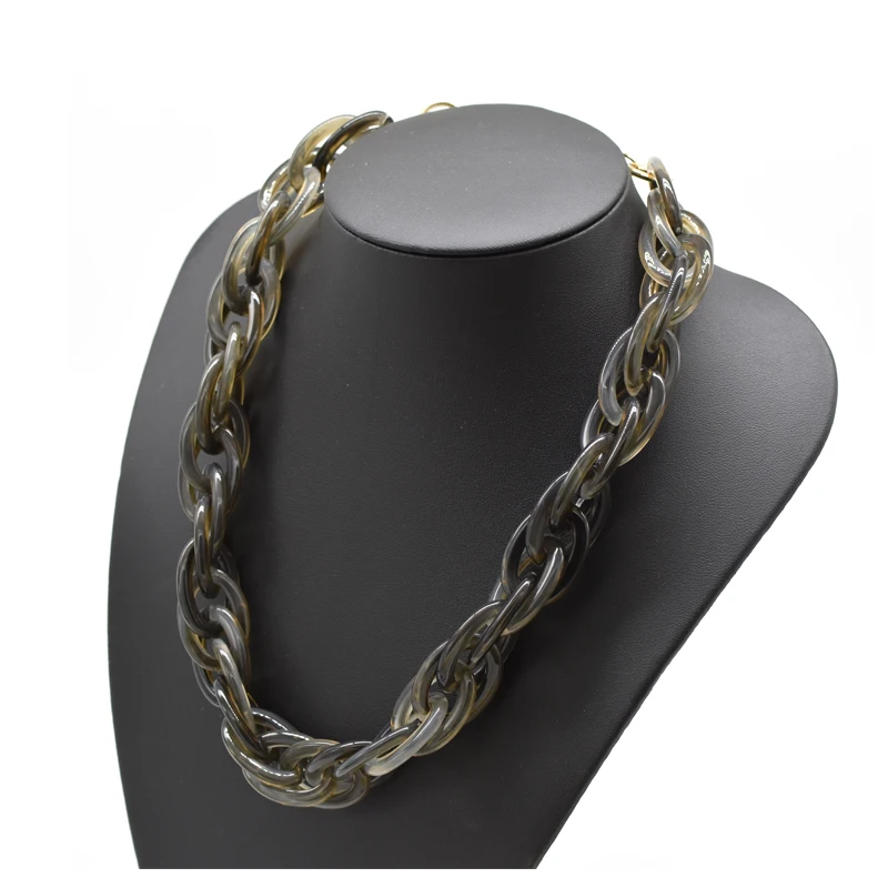 Панк акриловое массивное ожерелье чокер с длинной цепочкой крупные подвески