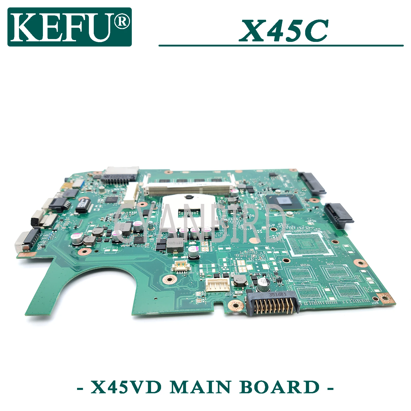 

KEFU X45VD original mainboard for ASUS X45C X45V UMA with HM76 4GB-RAM Laptop motherboard