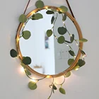 Искусственный Плющ 2 м, гирлянда, искусственные листья, растения, лоза с 20 светодиодами, светлые зеленые цветы, подвесные для дома, свадьбы, Рождества, вечеринки D30