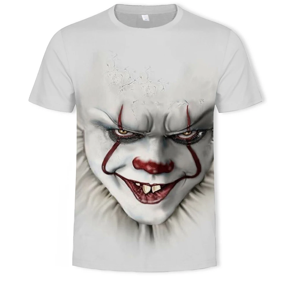 

Clown back to the soul night graphic T-shirt 3D printing men's T-shirt popular round neck death note loose oversized T-shirt