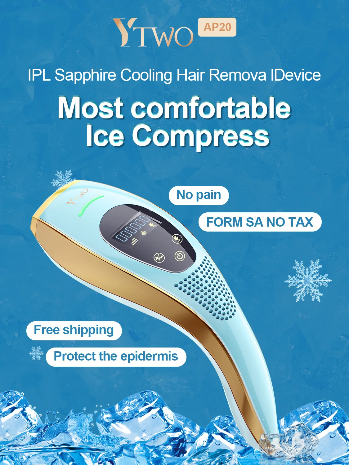 Безболезненное лазерное устройство для удаления волос AP20 Ice Feeling