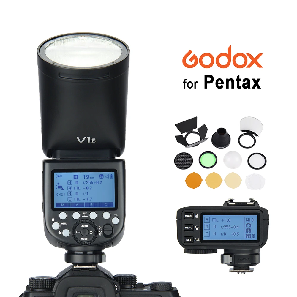 Godox V1 V1P вспышка для Pentax camera s ttl 1/8000s HSS литий ионная круглая головка камеры