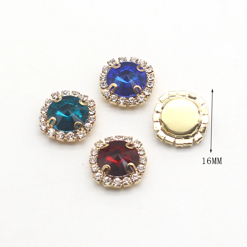 Новая мода 10 шт./Партия 15 мм акриловая металлическая круглая пуговица с четырьмя