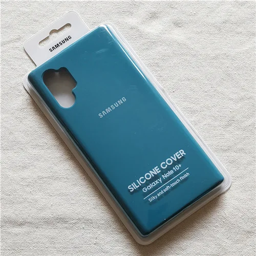 Blue Жидкий силиконовый чехол для samsung Galaxy Note 10 Plus, шелковистый мягкий сенсорный чехол для Galaxy Note 10 10+ Pro Plus с коробкой - Color: Blue