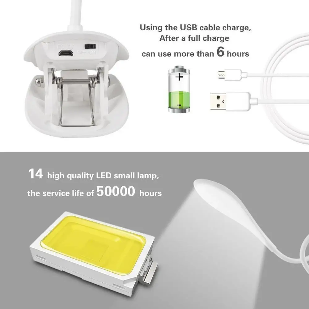 Светодиодный светильник с регулируемой яркостью и гибким usb разъемом для