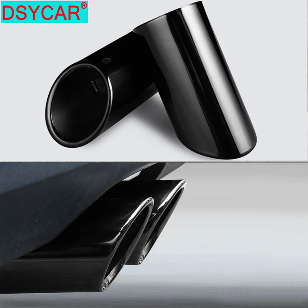 

NEW DSYCAR 1pair Chrome Plating Stainless Steel Car Exhaust Muffler Tip Pipes Covers ,universal car accessories
