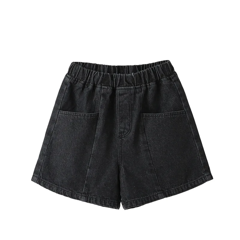 

Walinegha Black Denim Shorts For Girls Summer Wide Leg Jeans Casual Loose Child Shorts Kids Clothes 8 to 12 Years