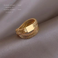 design sense gold cross knitting ring korean fashion jewelry wedding girls sexy finger neo gothic accessories for woman 2021