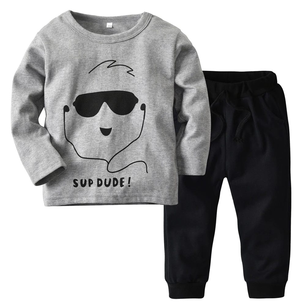 Серый Top and Top Spring Autumn Boys Girls Clothing Set Long Sleeve Zipper Sweatshirt Coat+Trousers Striped Sport Suit 2Pcs Tracksuit - Цвет: Серый