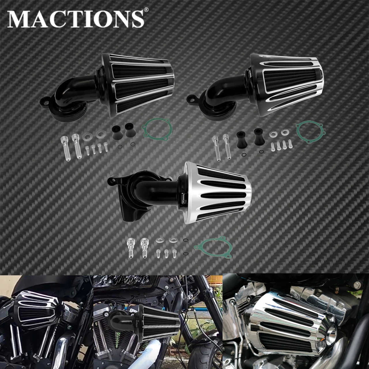 

Motorcycle Air Cleaner Black CNC Air Filter For Harley Sportster XL 883 1200 72 48 Iron Touring Dyna Softail Street Glide Fatboy