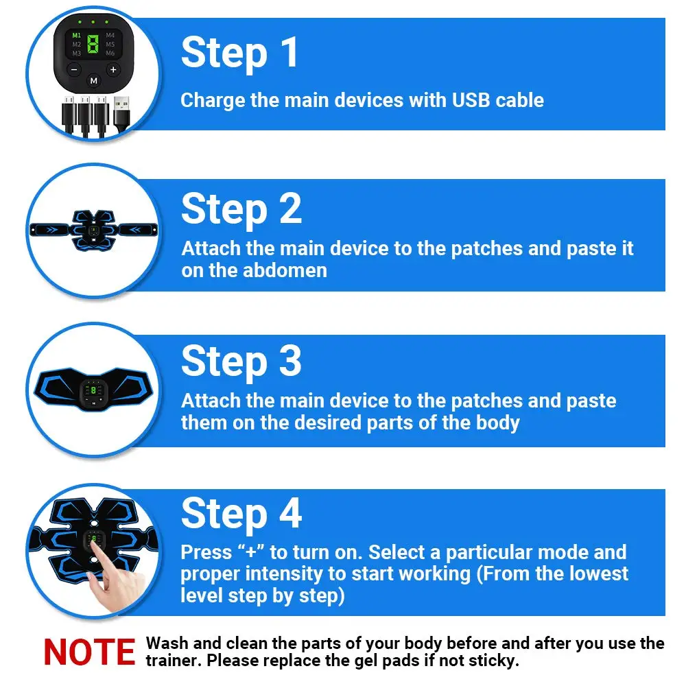 

EMS Abdominal Muscle Trainer Smart Body Building Fitness for Abdomen Arms Legs Hip Training Home Gym Fitness Equipment