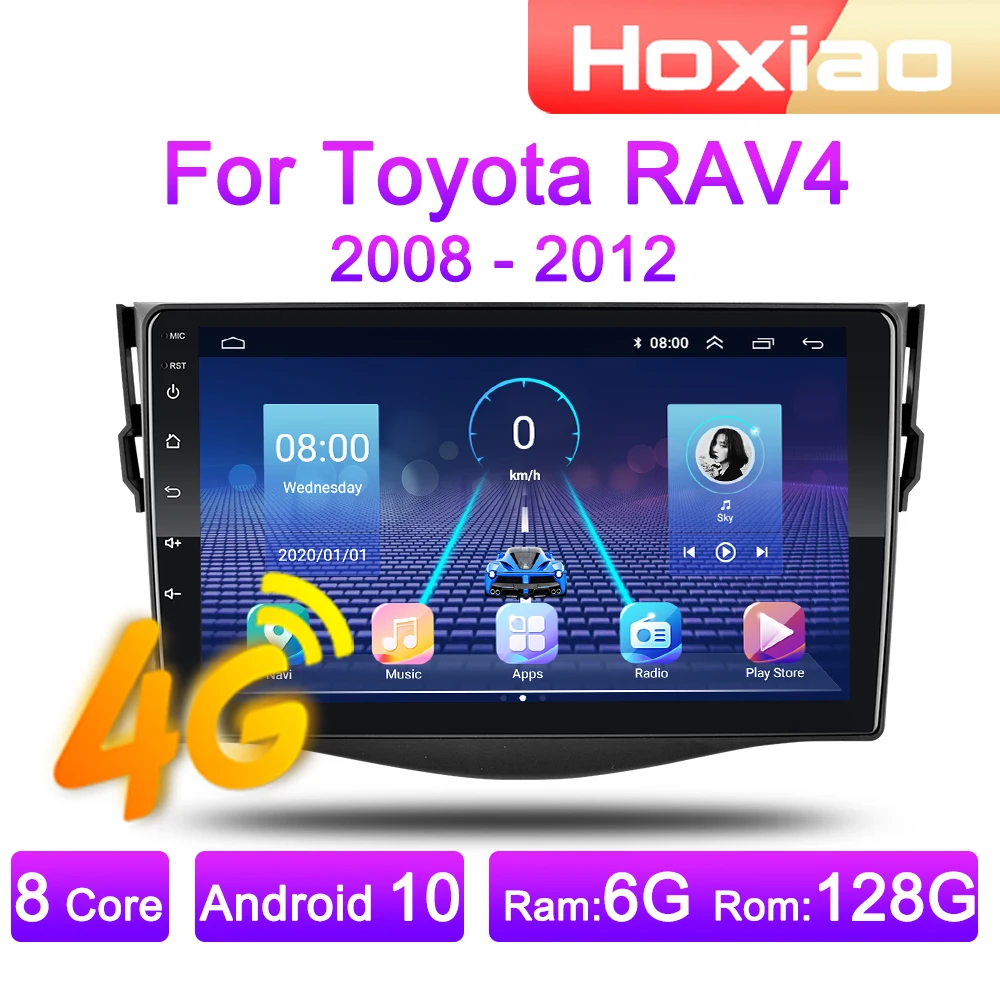 Автомагнитола 2 DIN 4G Android мультимедийный видеоплеер для Tayota Rav4 2006 2007 2008 2009 2010 2011 2012