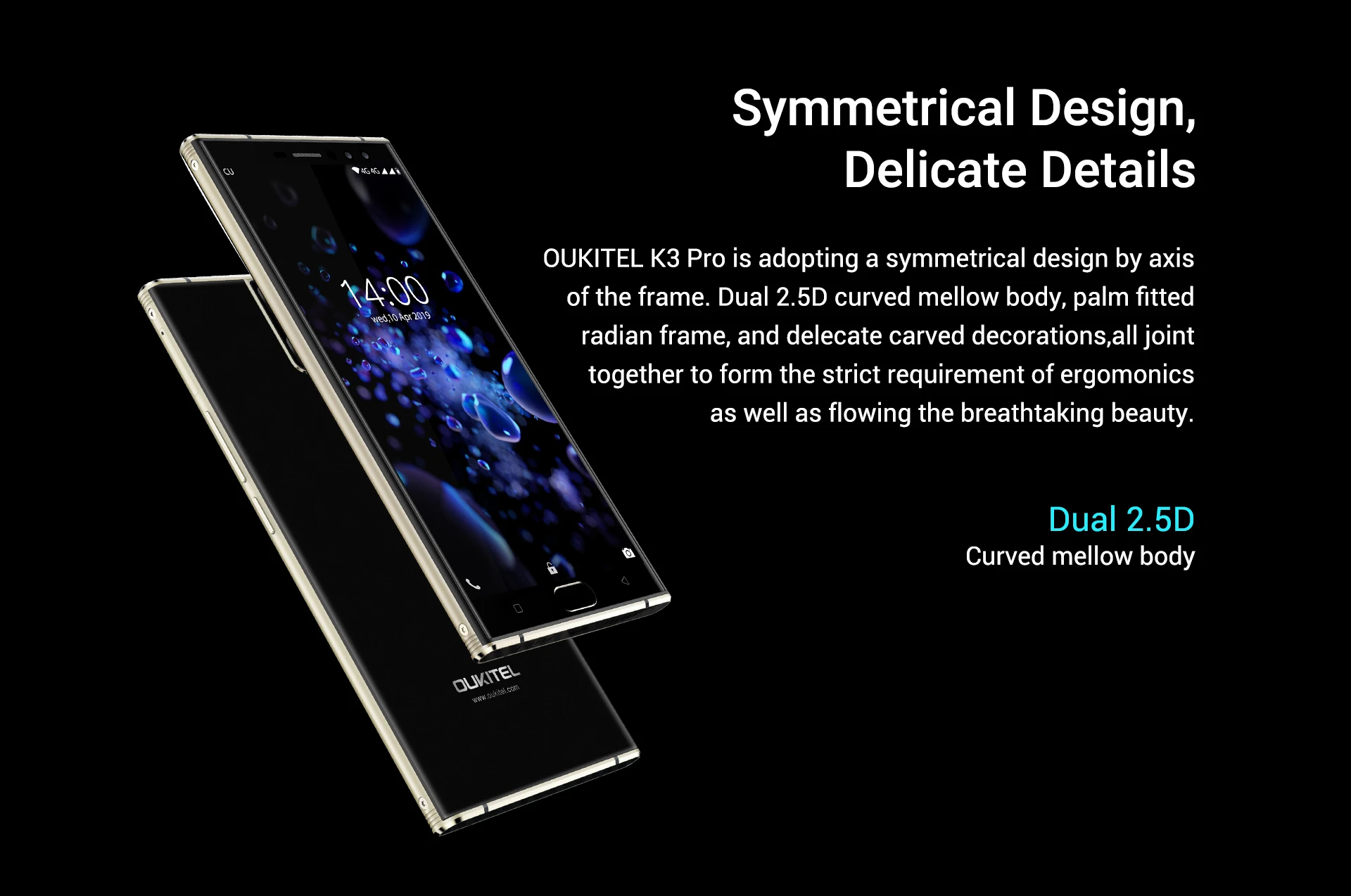 Oukitel K3 Pro 5," двойной 2.5D экран MT6763 Восьмиядерный 4 Гб 64 Гб 6000 мАч смартфон 4 камеры s 13 МП+ 2 МП Двойная камера мобильный телефон