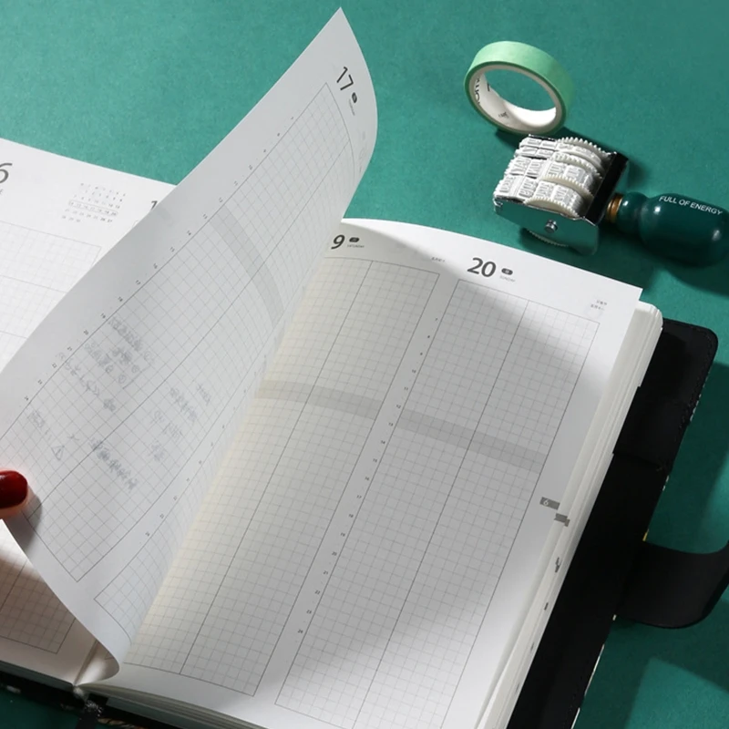 

2021 Agenda Planner Organizer B6 Diary Notebook Journal Weekly Daily Grid Notepad Buckle Traveler School Supplies