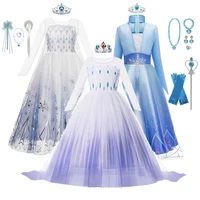 disney elsa princess dress fantasy frozen dresses for girls halloween costume girls christmas party costume wedding dress