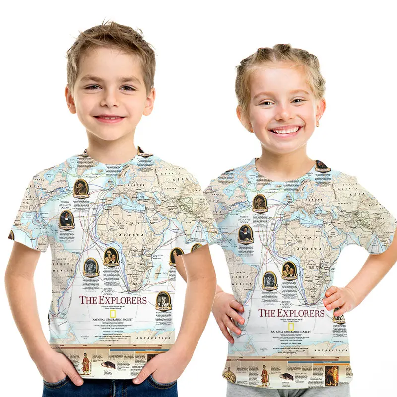 2019 новая карта мира футболка Веселая футболки летняя модная &quotАниме&quot 3D для