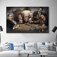 gangers art print by big chris art gangsters playing poker poster on wall art picture for living room decorative painting