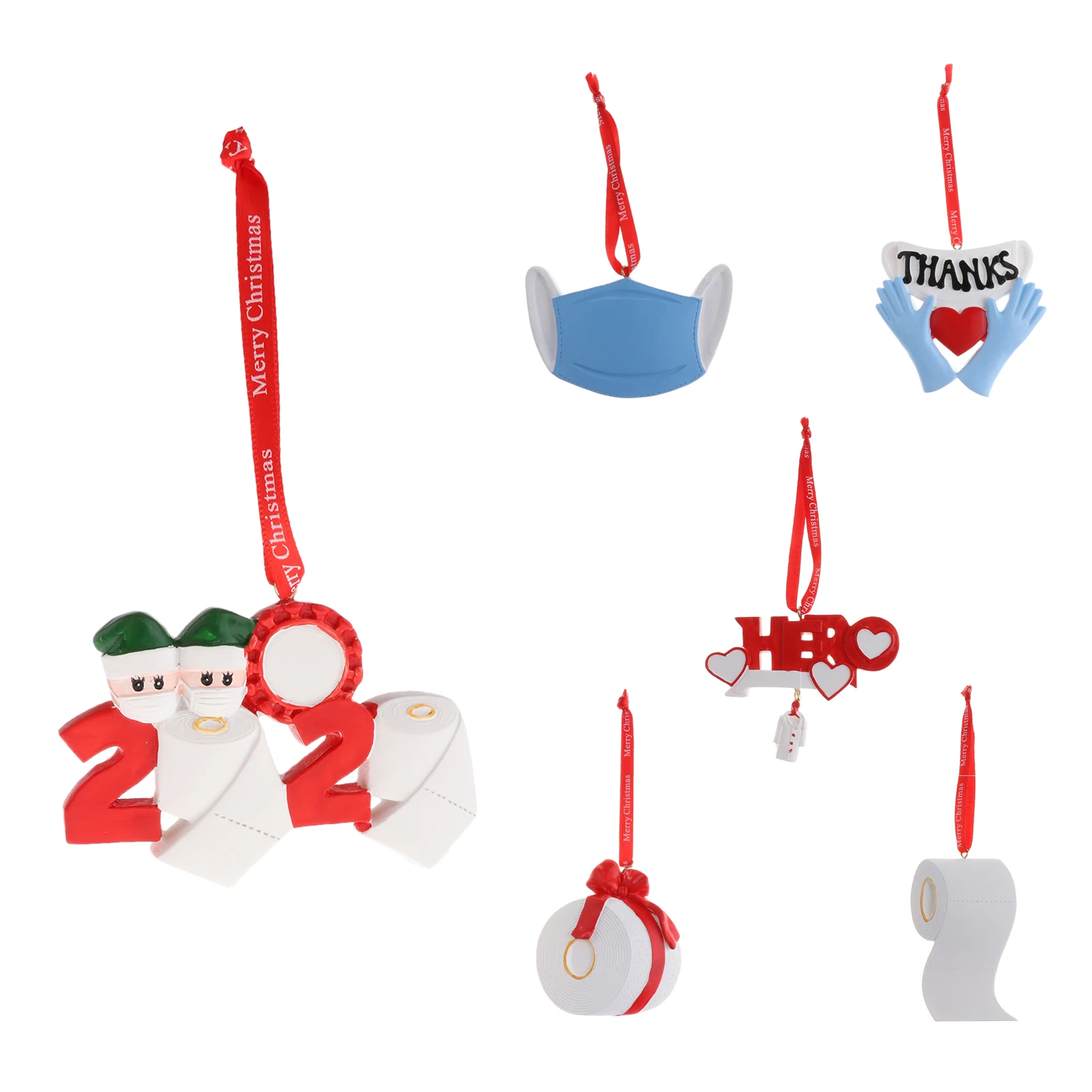 

Resin Rustic Decorations for Kids Xmas Tree, Country Gift Tags with Ribbon