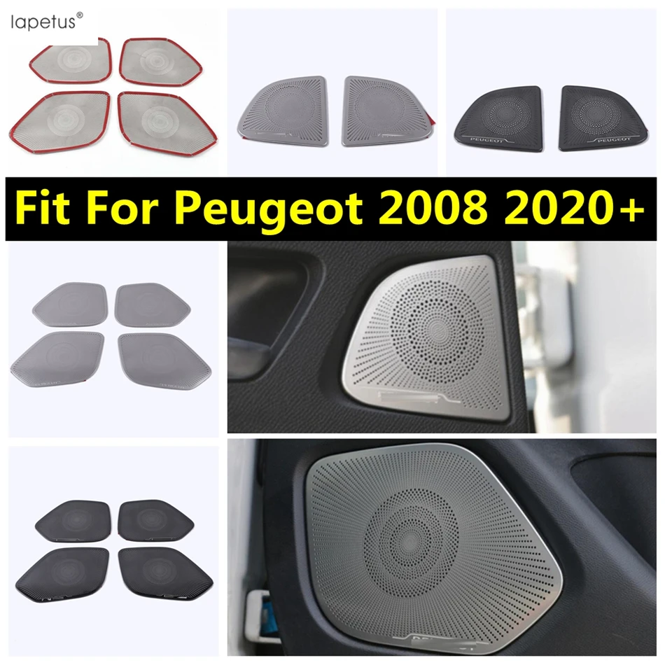 

Stainless Steel Accessories For Peugeot 2008 2020 2021 Tail Gate Rear Door Handle Bowl Speaker Audio Sound Frame Cover Kit Trim