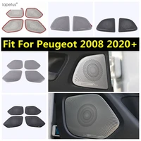 stainless steel accessories for peugeot 2008 2020 2022 tail gate rear door handle bowl speaker audio sound frame cover kit trim