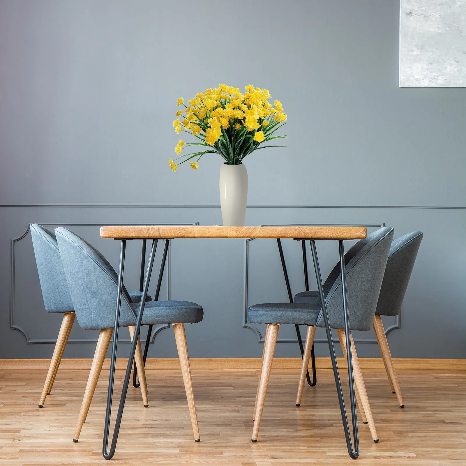 

6PCS Artificial Flowers Fake Outdoor UV Resistant Plants Faux Plastic-Greenery Faux Morning Glory Home Outdoor Decoration QW