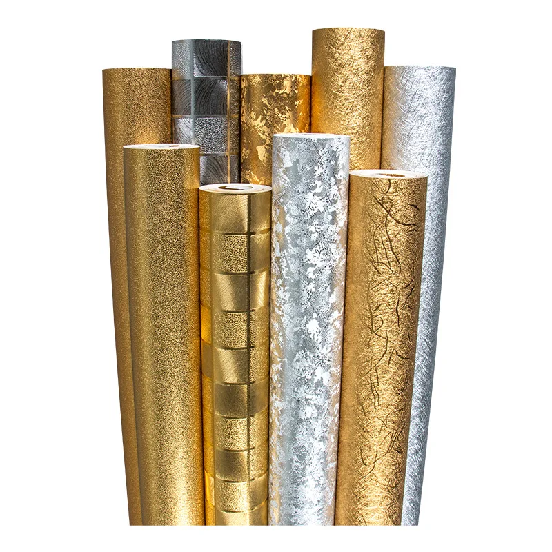 

Gold silver reflective wallpaper KTV bar nightclub Hotel mosaic background wallpaper Plaid PVC gold foil