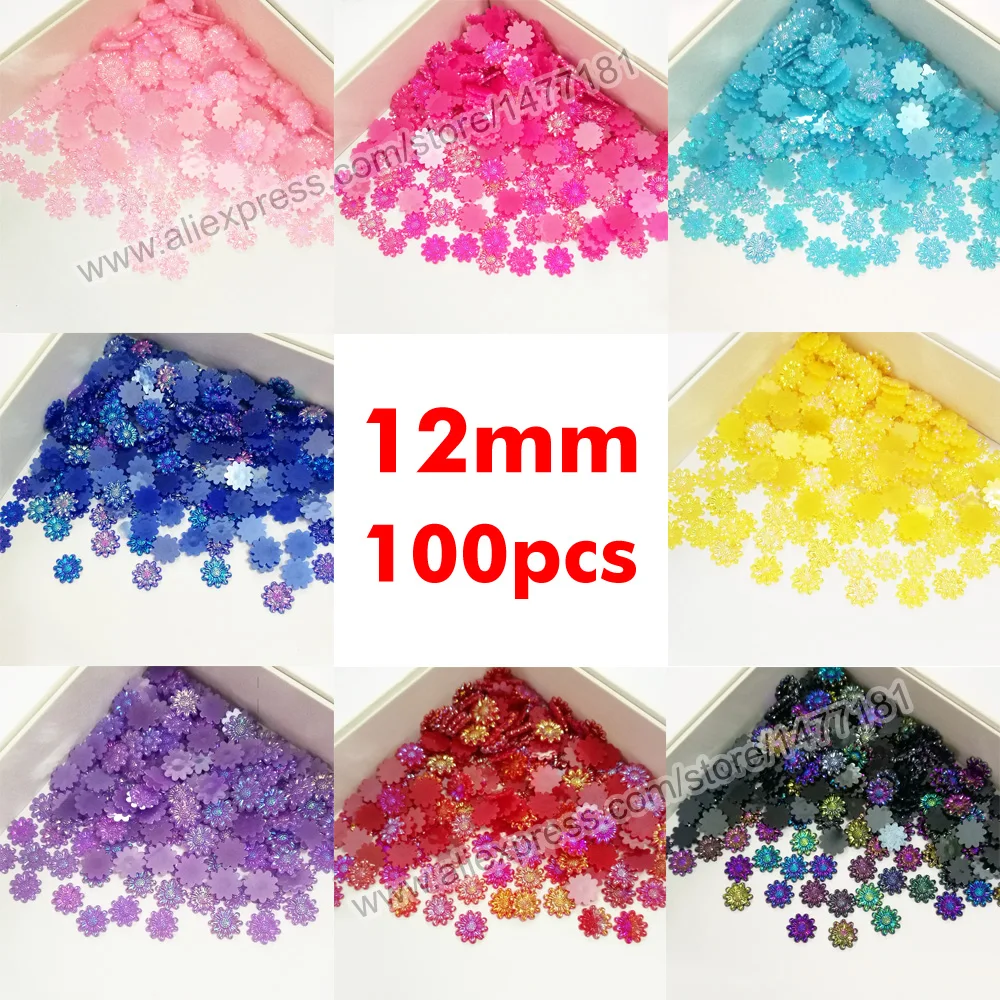 100 шт 12 мм акриловые очаровательные маленькие подсолнухи украшения плоская